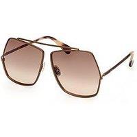 Max Mara Geometric Metal Sunglasses - Light Brown