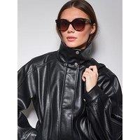 Tom Ford Tallulah Round Sunglasses - Shiny Black