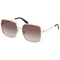 Guess Square Sunglasses - Shiny Rose Gold - Pink