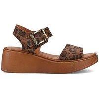 Hush Puppies Beatrix Wedge Sandal-Leopard/Tan
