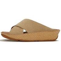 Fitflop Lulu Lux Graphic-Weave Suede Cross Slides