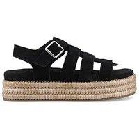 Hush Puppies Rosetta Gladiator-Black/Tan