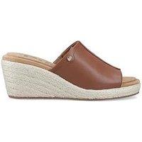 Hush Puppies Willow Rattan Slide Wedge-Tan