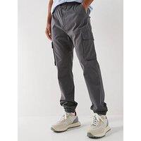 Calvin Klein Jeans Skinny Cotton Cargo Trousers - Grey