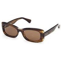 Max Mara Rectangular Acetate Sunglasses - Horn Green