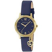 Radley Radley Gold Plated Case Heart Charm Ink Leather Strap Watch