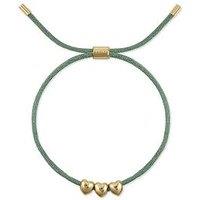 Radley 18Ct Gold Plated Artichoke Coloured Cord Heart Charm Friendship Bracelet