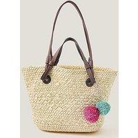Monsoon Yvie Woven Raffia Basket Bag - Cream