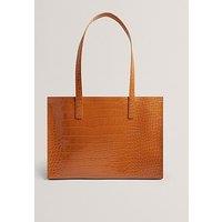 Ted Baker Croc Effect Elongated Icon Bag - Brown