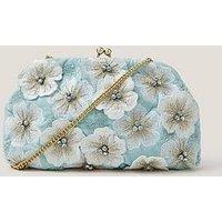 Monsoon Mara 3D Applique Flower Clutch - Blue