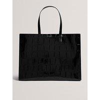 Ted Baker Croc Effect Wide Icon Tote Bag - Black