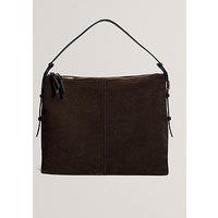 Ted Baker Script Detail Slouchy Suede Bag - Brown