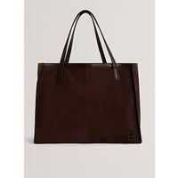 Ted Baker Script Detail Large Suede Tote - Brown