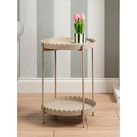 Scottish Everlastings Round Scallop Table - Beige