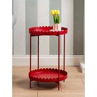 Scottish Everlastings Round Scallop Table - Red