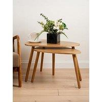 Scottish Everlastings Set Of 2 Wooden Oval Side / Coffee Tables