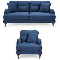 The Very Collection Victoria 3 + Chair - Navy