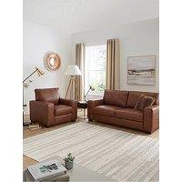 The Very Collection Hampshire 3 Seater Leather Sofa + Chair - Fsc Certified