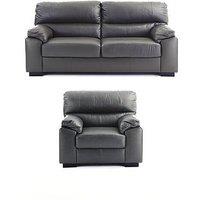 The Very Collection Ambrose 3 Seater Leather Sofa + Chair