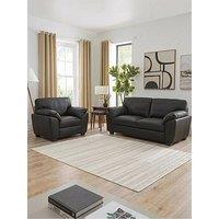 The Very Collection Montreal 3 Seater Leather Sofa + Chair - Fsc Certified