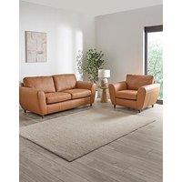 The Very Collection Shay 3 Seater Leather Sofa + Chair
