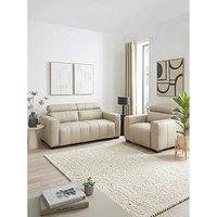 The Very Collection Cannes 3 Seater Leather Sofa + Chair - Fsc Certified