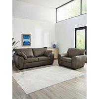 The Very Collection Sona 3 Seater Leather Sofa + Chair - Fsc Certified