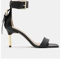 Allsaints Noir Mid Height Square Toe Sandal - Black