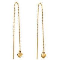 Chlobo Gold Mini Puffed Heart Pull Through Earrings