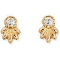Chlobo Gold Glistening Flower Bud Stud Earrings