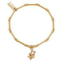 Chlobo Gold Dainty Moon Cut Sparkle Interlocking Star Bracelet