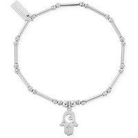 Chlobo Dainty Moon Cut Sparkle Hamsa Bracelet