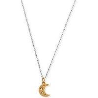 Chlobo Gold And Silver Delicate Cube Chain Starry Moon Necklace