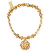 Chlobo Gold Pattern Noodle Disc Goddess Bracelet