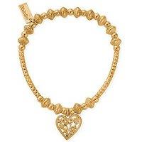 Chlobo Gold Pattern Noodle Disc Starry Heart Bracelet