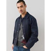 The Very Collection Short Collared Jacket With Check Lining - Navy