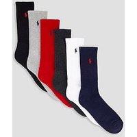 Polo Ralph Lauren 6 Pack Cotton Logo Crew Socks - Assorted