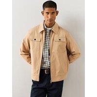 The Very Collection Pure Cotton Zip Through Pocket Front Jacket - Beige