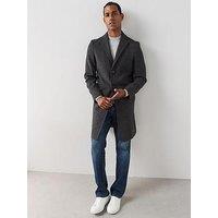The Very Collection Notch Collar Overcoat - Charcoal