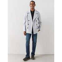 The Very Collection Double Breasted Peacoat - Grey