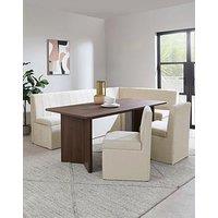 The Very Collection Sander Corner Storage Booth With Amber 160Cm Table & 2 Sander Chairs - Beige - Fsc Certified
