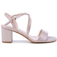 Paradox London Wide Fit Honeysilk Crossover Ankle Strap Heel - Blush