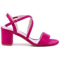 Paradox London Wide Fit Honeysilk Crossover Ankle Strap Heel - Fuchsia
