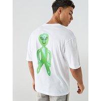 Hugo Blue Nufotee Alien Print T-Shirt - White