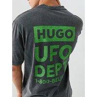 Hugo Blue Nextralio Ufo Print T-Shirt - Washed Black