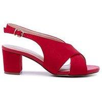 Paradox London Wide Fit Neroli Block Heel Sandal - Red