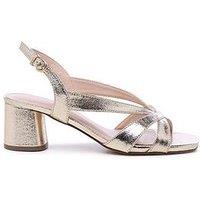Paradox London Wide Fit Navina Buckle Ankle Strap Heel - Champagne