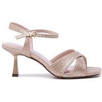 Paradox London Tassia Wide Fit Heeled Sandal - Champagne