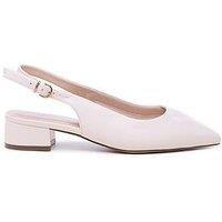Paradox London Wide Fit Fiorenza Low Sling Back Heel - Cream