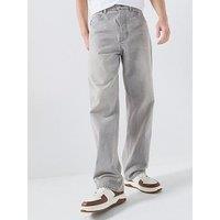 Hugo Blue Nate Baggy Fit Jeans - Grey